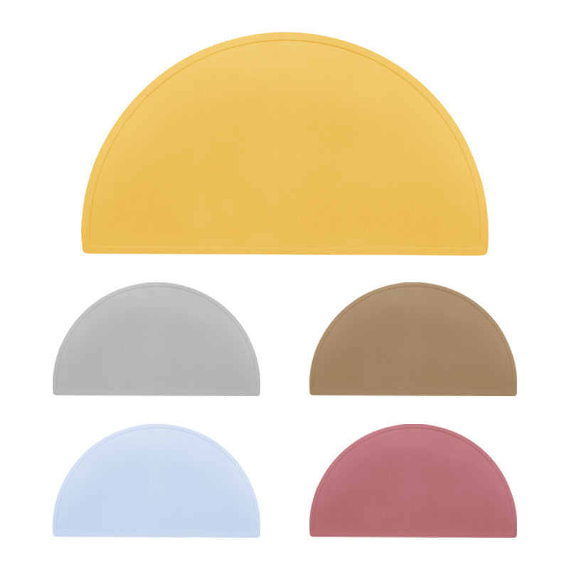 Food grade silicone semicircular placemat waterproof and non-slip