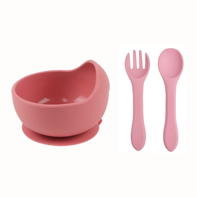 Children's complementary food bowl fork and spoon set feeding tableware