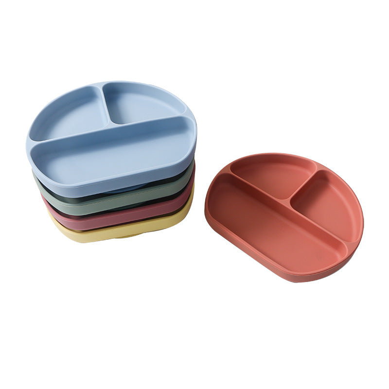 Baby Silicone Plate Children's Suction Cup Integrated Supplementary Food Bowl