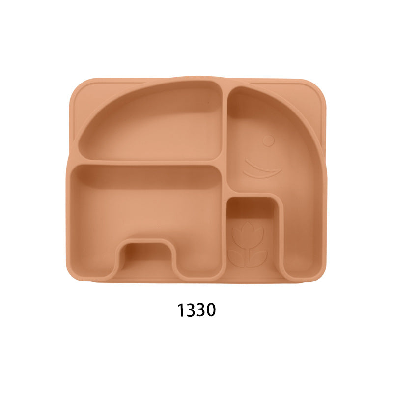 Cartoon children's silicone food supplement plate anti-drop plate