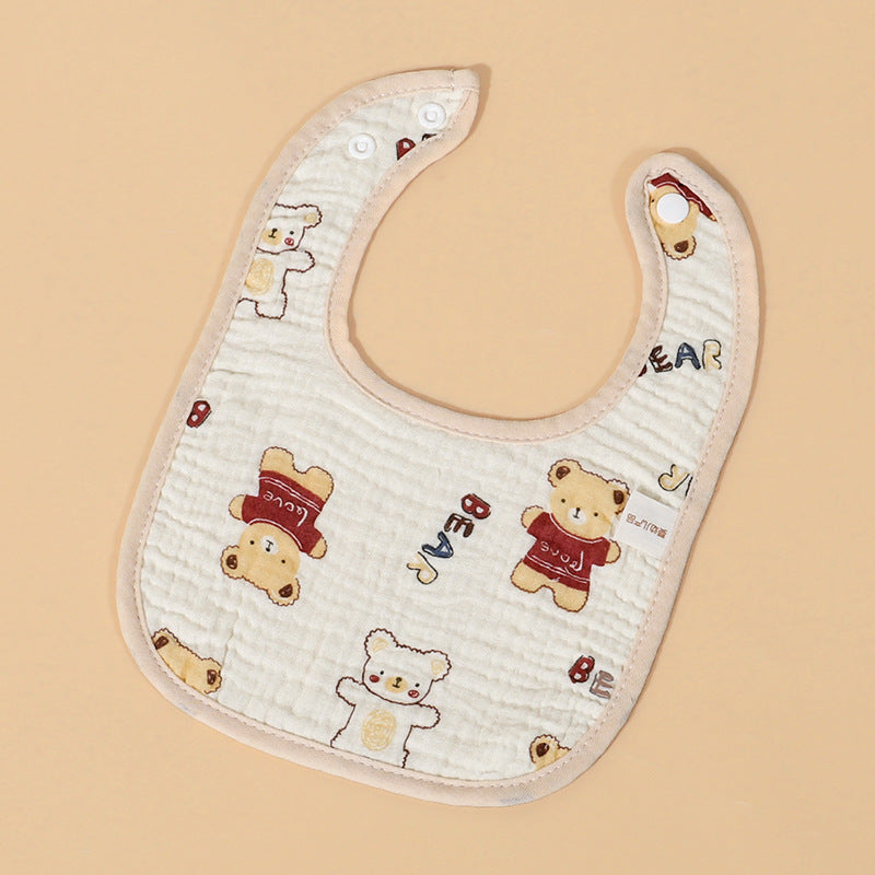 Six-layer cotton gauze baby saliva towel