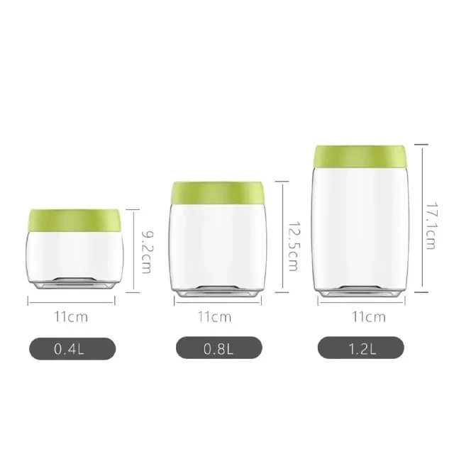 Pumpable Vacuum Clear Plastic Food Storage Jars Set with Airtight Lid