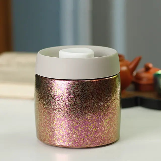 Pure Titanium Storage Box Vacuum EDC Container for Coffee Food & Gifts for Camping & Hiking