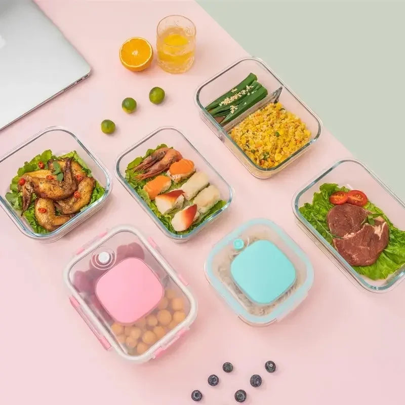 Reusable Borosilicate Glass Container Vacuum Lunch Box