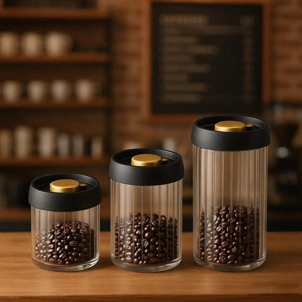 Ripple Vacuum Jar - 3mm Thick Borosilicate Glass, Airtight Food Storage Container & Pantry Organization, Vacuum Sealed, Available in 0.55L / 0.85L / 1.4L