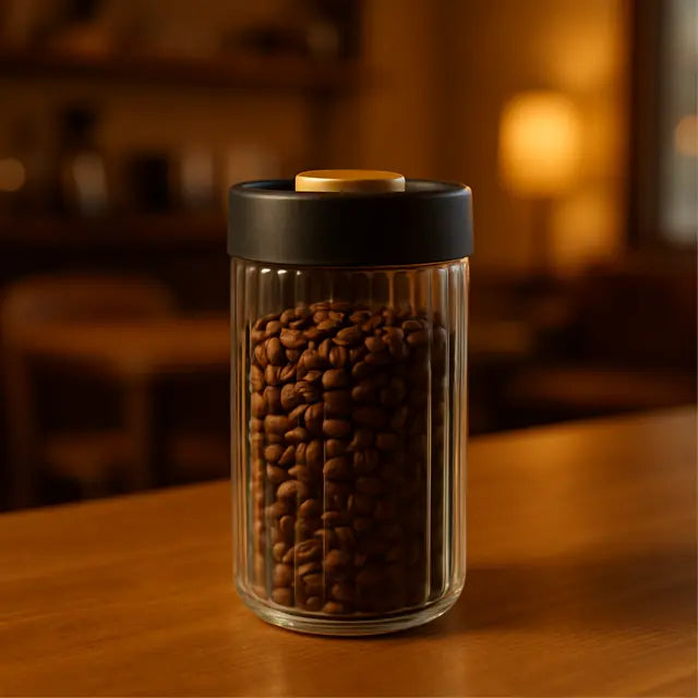Ripple Vacuum Jar - 3mm Thick Borosilicate Glass, Airtight Food Storage Container & Pantry Organization, Vacuum Sealed, Available in 0.55L / 0.85L / 1.4L