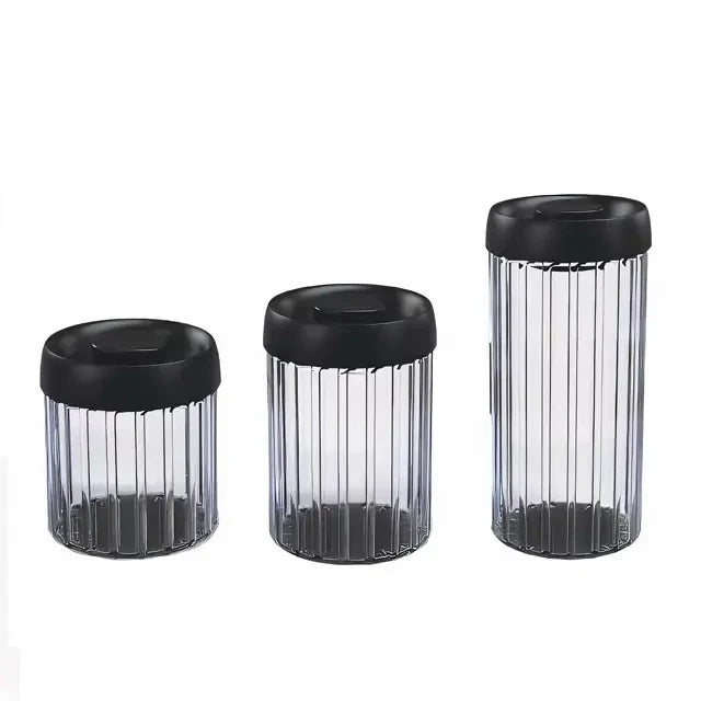 Ripple Vacuum Jar - 3mm Thick Borosilicate Glass, Airtight Food Storage Container & Pantry Organization, Vacuum Sealed, Available in 0.55L / 0.85L / 1.4L