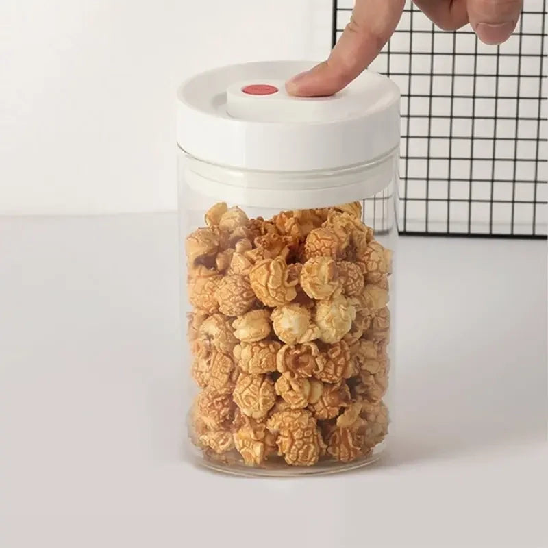 1.0L Round Glass Fridge Vacuum Food Container Reusable Containers