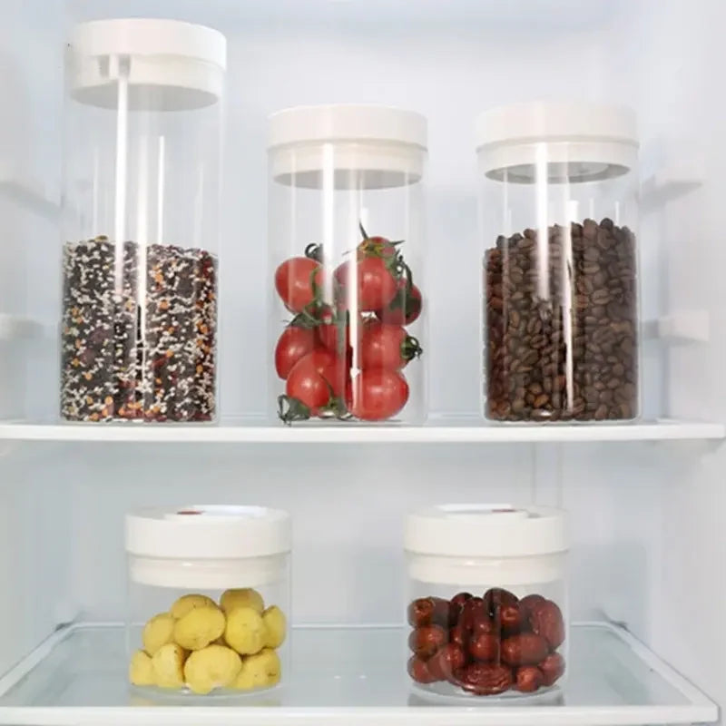 1.0L Round Glass Fridge Vacuum Food Container Reusable Containers