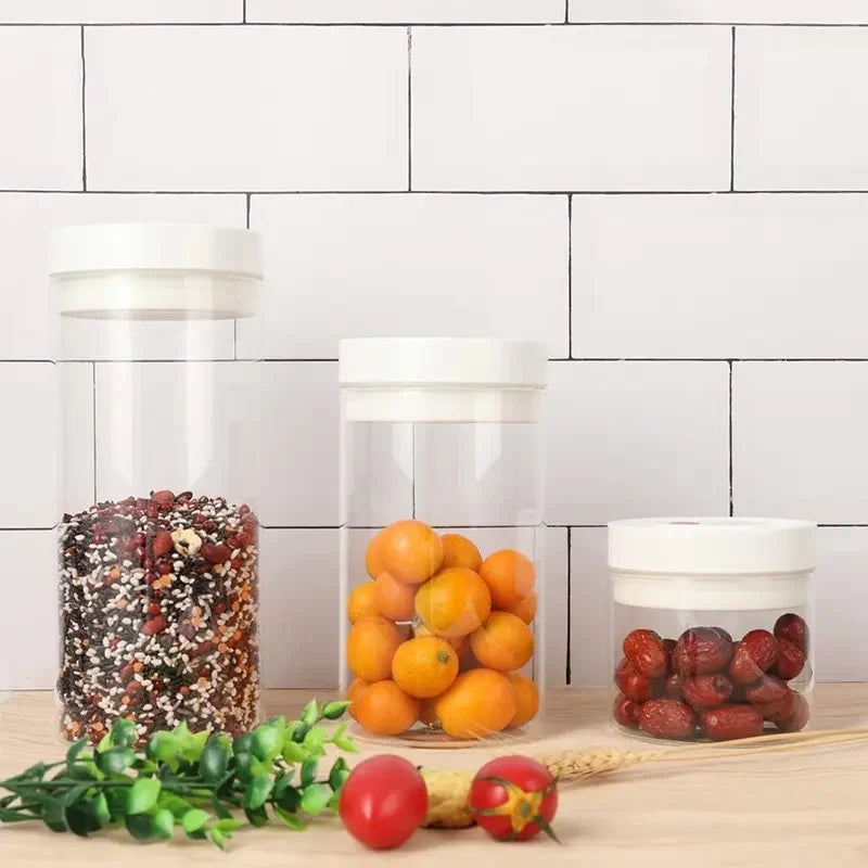 1.0L Round Glass Fridge Vacuum Food Container Reusable Containers