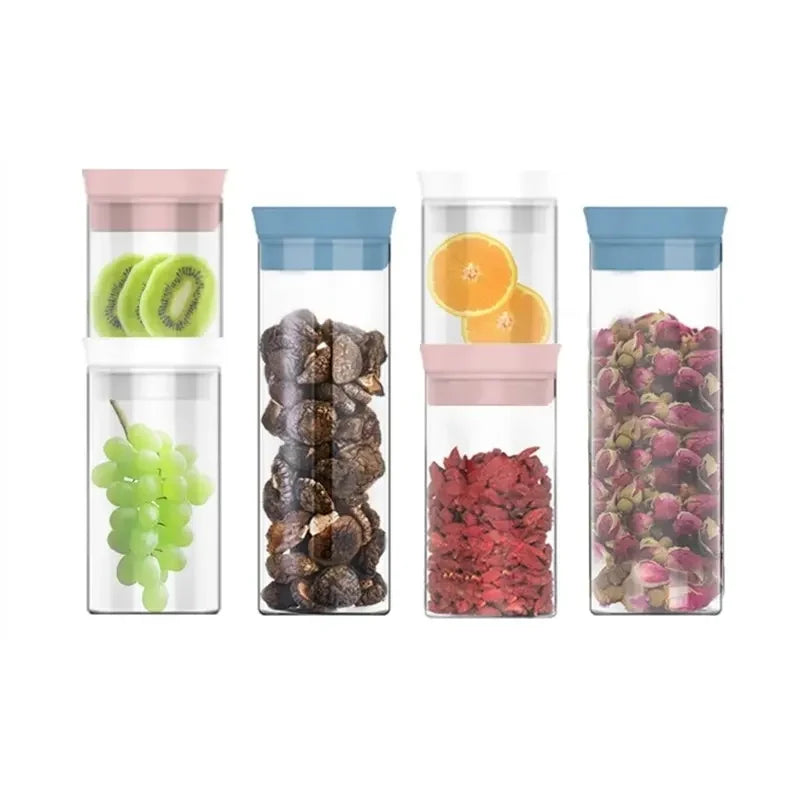 1.2 L Round Glass Vacuum Food Container Kitchen Storage And Organization