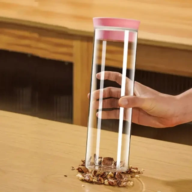 1.2 L Round Glass Vacuum Food Container Kitchen Storage And Organization