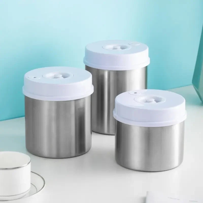 Round Shape Airtight Container Stainless Steel Vacuum Container