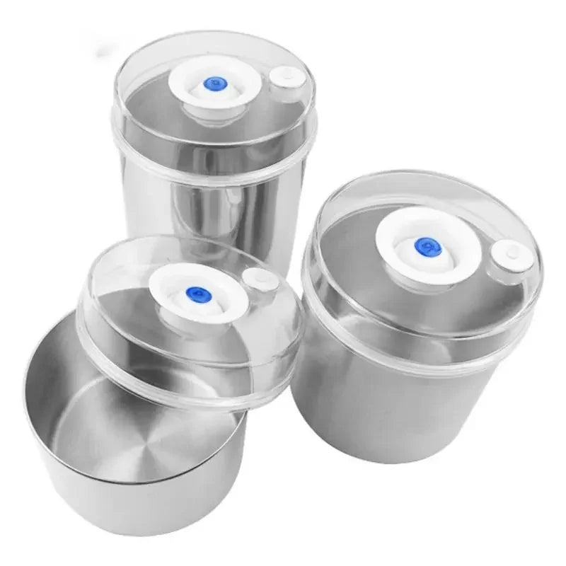 Round Shape Airtight Container Stainless Steel Vacuum Container