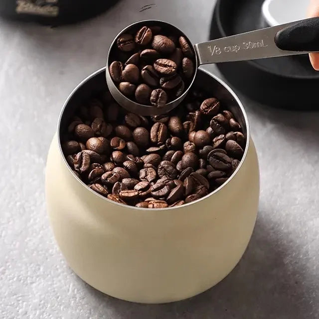 Sealed Cream Jar Stainless Steel Vacuum Coffee Beans Canister Kitchen Food Storage Container With Airtight Lid