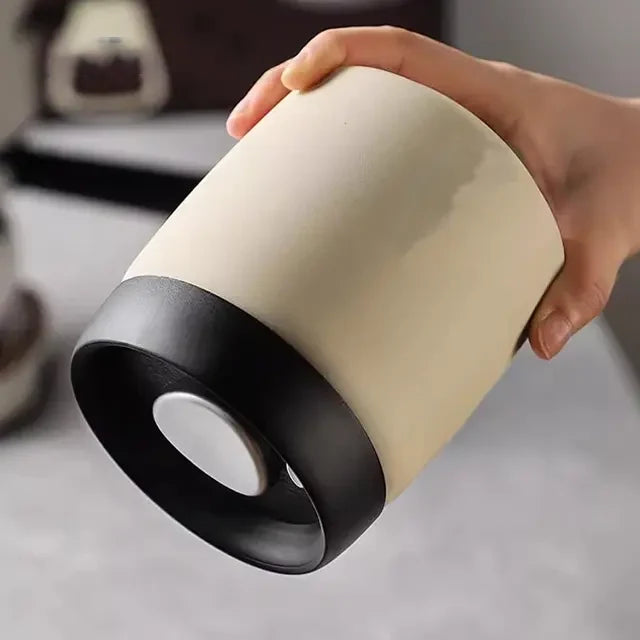 Sealed Cream Jar Stainless Steel Vacuum Coffee Beans Canister Kitchen Food Storage Container With Airtight Lid
