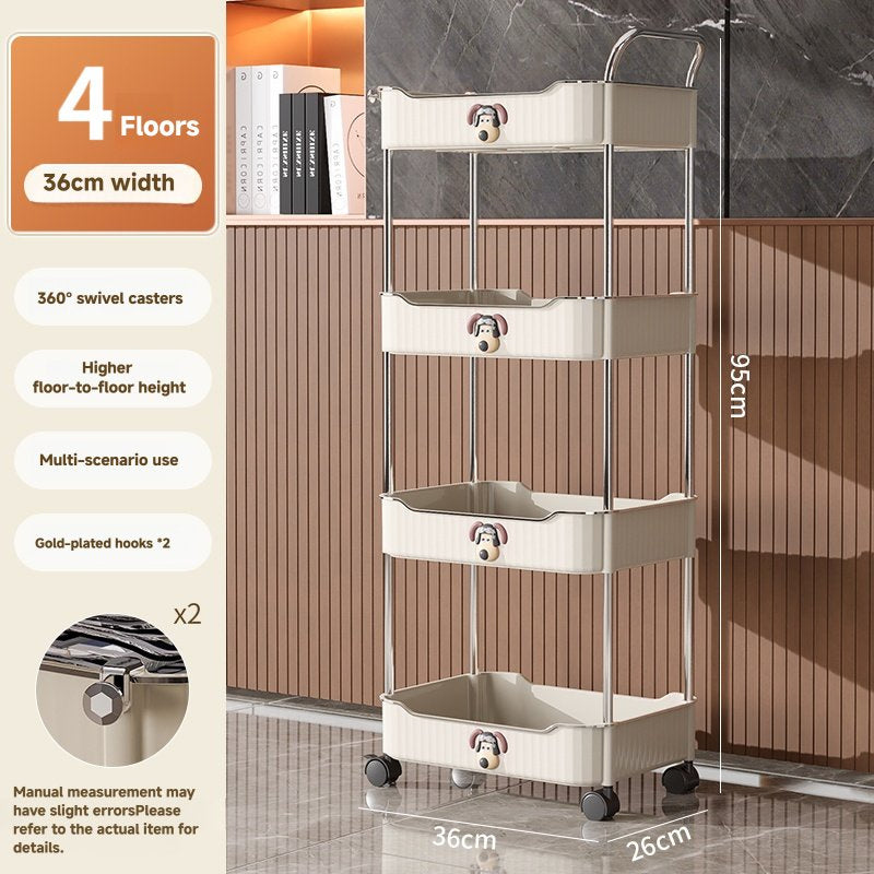 Shelf & Shelves Stylish Trolley for Dining Room Tableware & Snacks with Cute Puppy