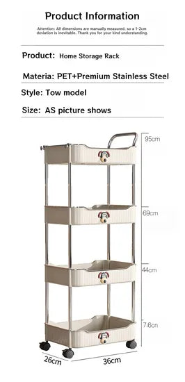 Shelf & Shelves Stylish Trolley for Dining Room Tableware & Snacks with Cute Puppy