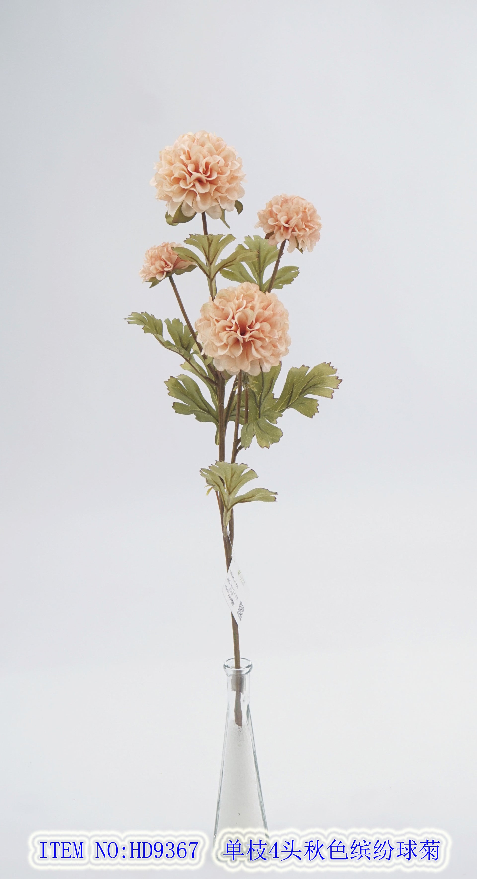 Single branch 4 head autumn color ball chrysanthemum