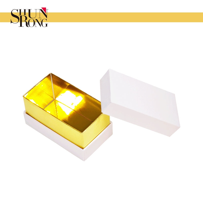 Special Texture Touching Box with Lid and Base Structure for 4 Pieces Macaron Packaging
