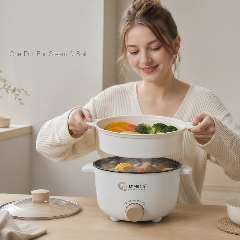 Split-Body Electric Hot Pot 1.8L Tempered Glass Lid