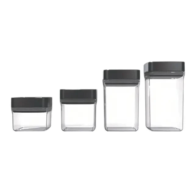 Square High Vacuum Food Storage Canister, Stackable BPA Free Plastic Cereal Containers, for Kitchen Pantry Organization and Storage