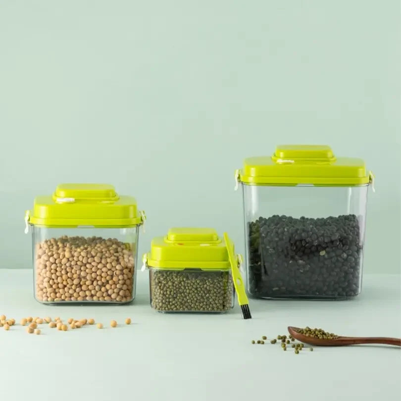 Square Plastic Container Vacuum Food Storage Canisters Set
