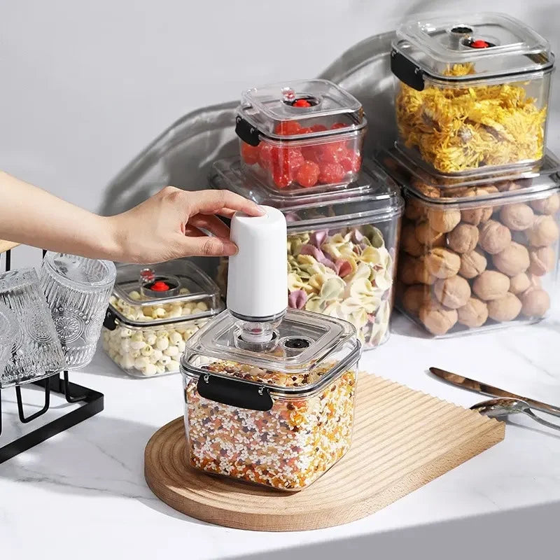 Square Pumpable Food Storage Locking Canisters Set