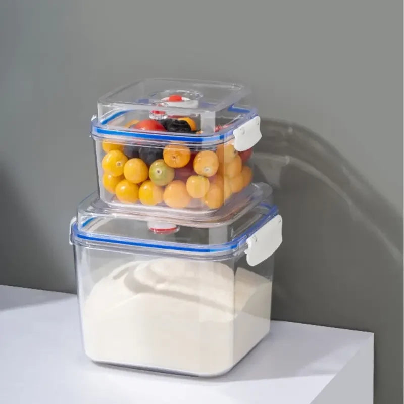 Square Pumpable Food Storage Locking Canisters Set