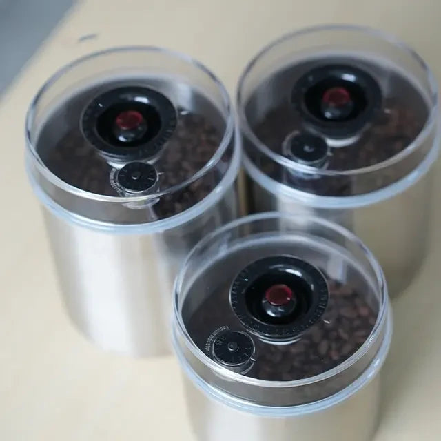 Stainless Steel Vacuum Airtight Coffee Bean Milk Powder Grain Canister with Pump for Food Storage