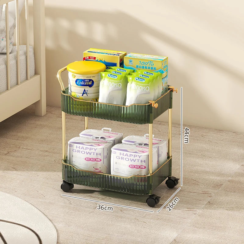Trolley Wheel Cart & Storage Rack Space-Saving Organizer for Bedroom Closet