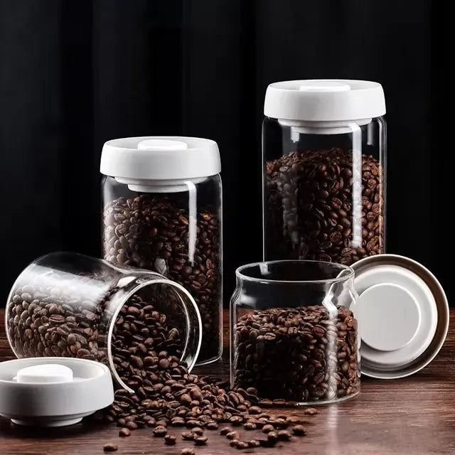 Vacuum Coffee Canisters with Airtight Lids Grounds Coffee Bar Accessories