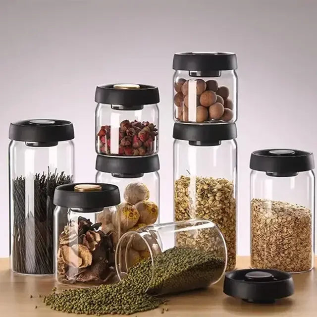 Vacuum Coffee Canisters with Airtight Lids Grounds Coffee Bar Accessories