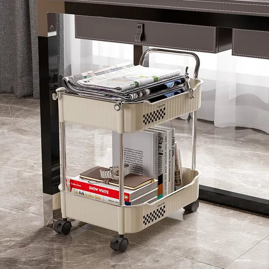 Wheeled Trolley Storage Rack Display Shelf Mobile Cart for Home