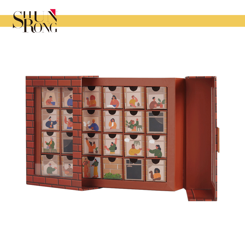 elegant-gift-packaging-idea-two-doors-and-clear-viewing-window-and-magnets-closure-with-24-drawer-small-boxes